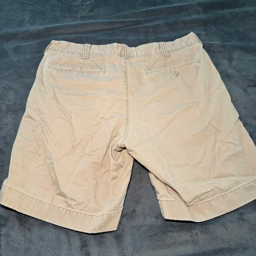 J. Crew Khaki Cotton Chino Shorts Men's Size 34 Flat‎ Front Casual Everyday Wear