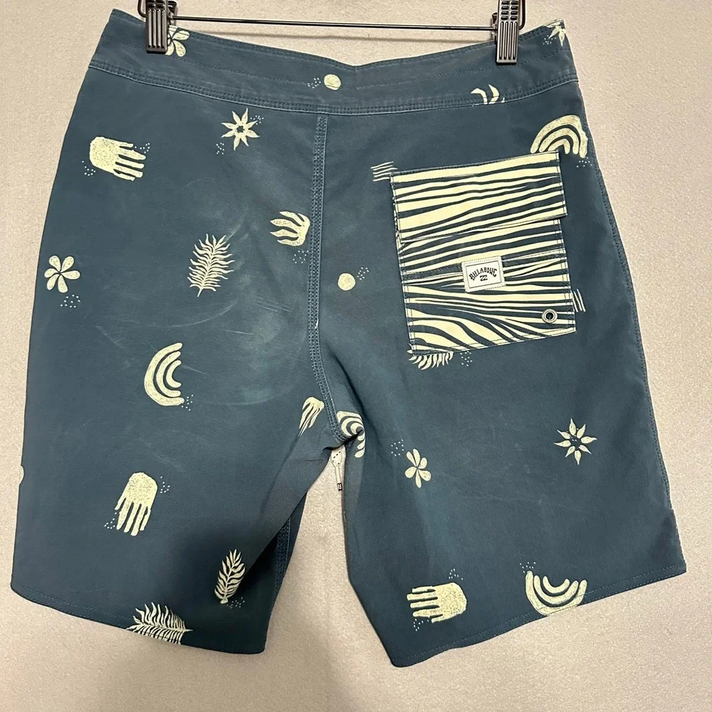 Billabong Recycler Sundays Board Shorts Mens 28 Blue Teal Print‎ Swim Trunks