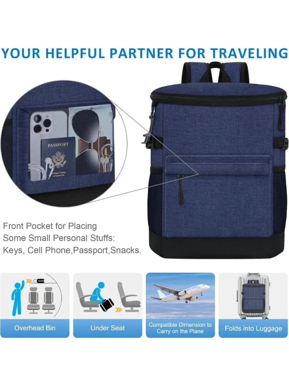 Insulated Cooler Backpack for 33/40 Cans | Leak Proof, Waterproof, Perfect for