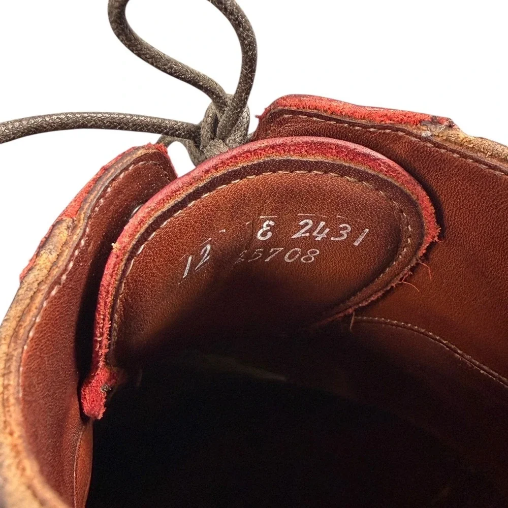 Allen Edmonds Finch Men's Oxford Saddle Shoes Brown Red Leather Lace Up 12 E