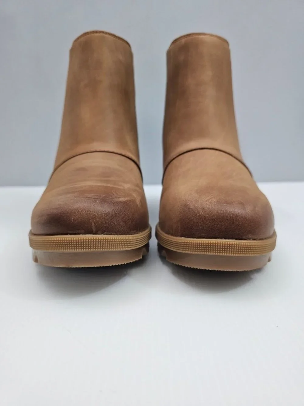 Sorel Joan Rhapsody Chelsea Wedge Ankle Boot Tan Leather Waterproof Womens 11