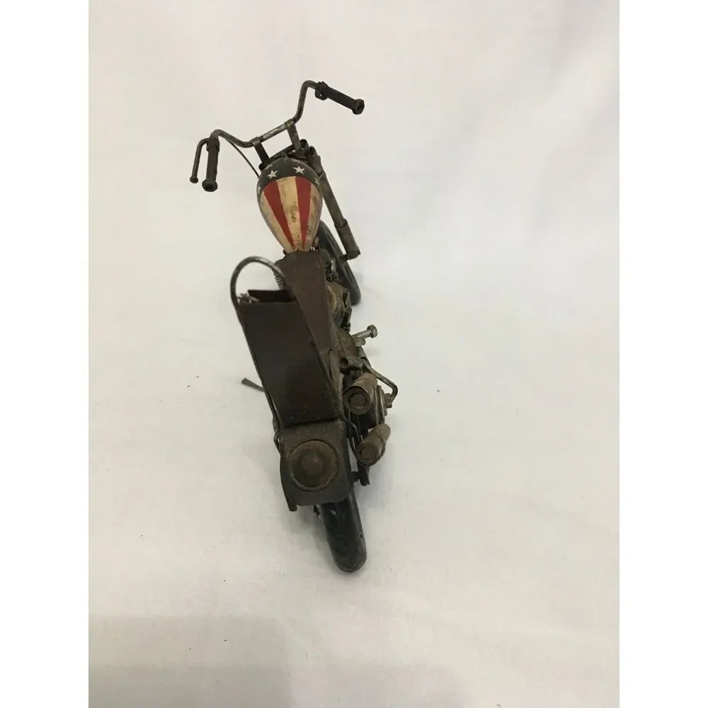 Vintage Metal‎ Motorcycle Model With American Flag Design/ collector