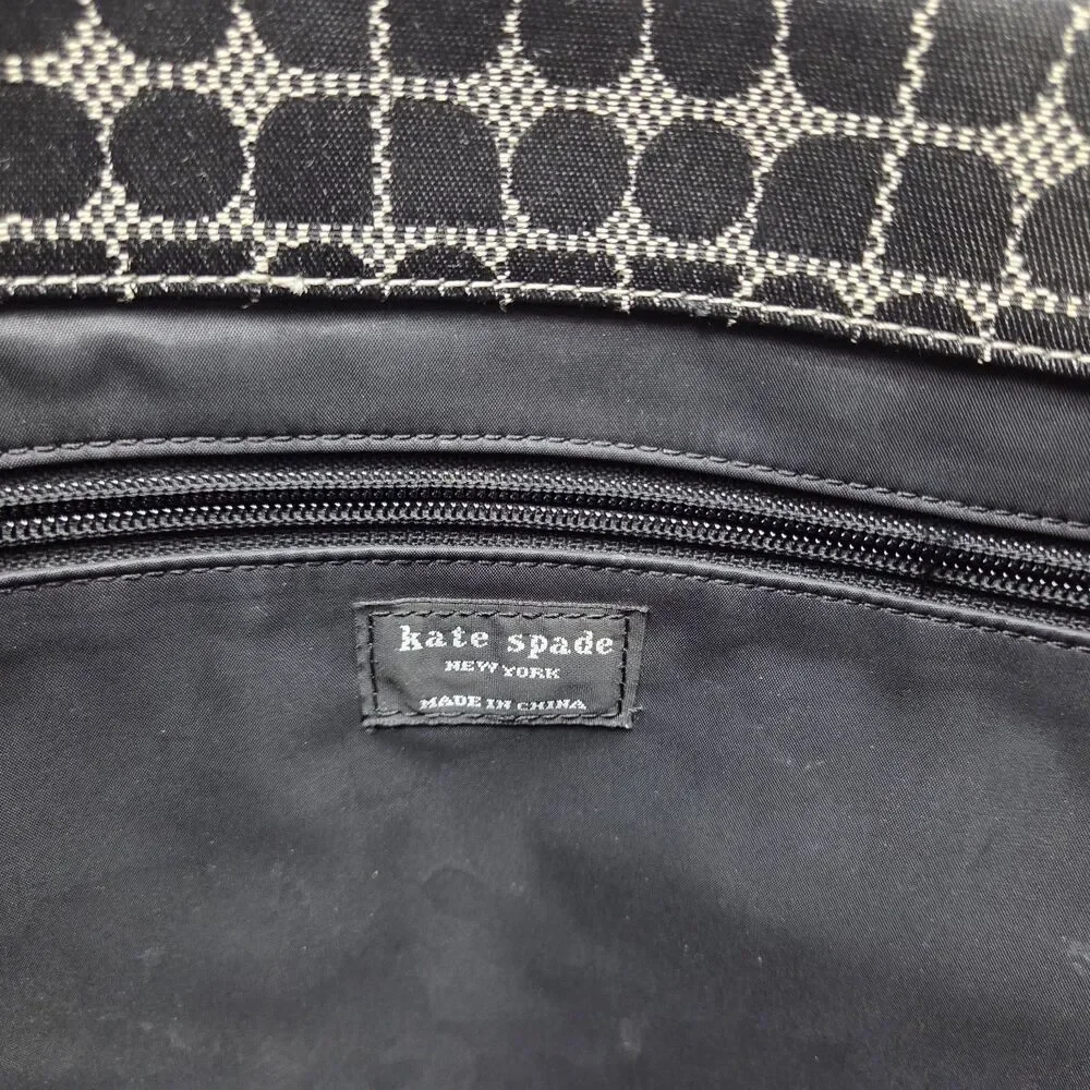 Kate Spade Large Baby Diaper Bag / Tote /Travel /Work Noel Print Black Ivory
