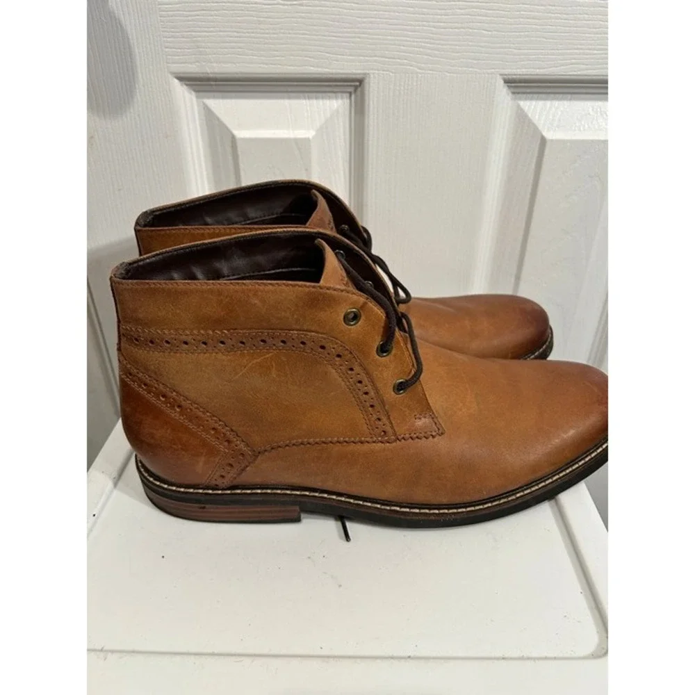 Nunn Bush Brown Leather Dress Boots Men's 11 Brogue