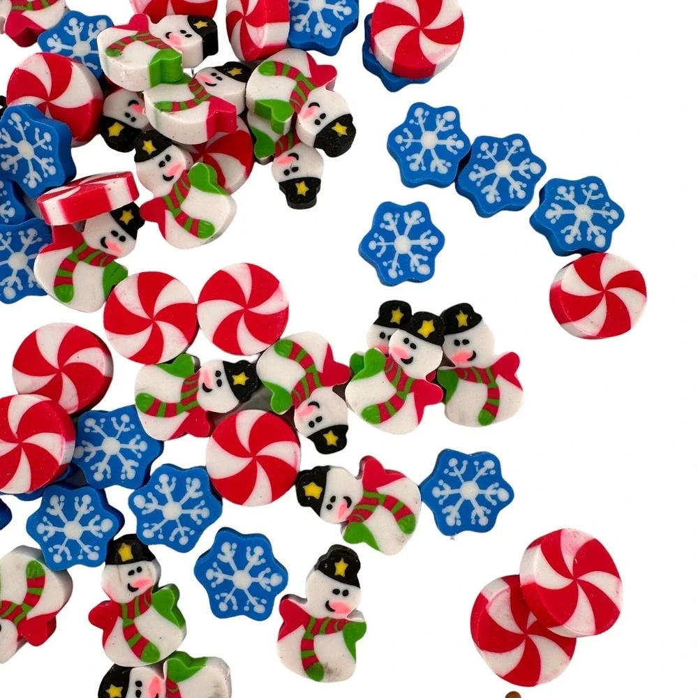 Holiday Pencil Top Erasers Christmas Trees Santa Reindeer Snowmen‎ 119 Pieces