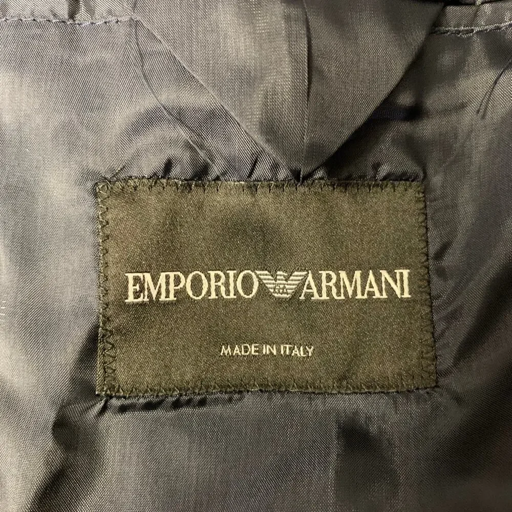 EMPORIO ARMANI Size 40 Navy Velvet Acetate Viscose Sport Coat