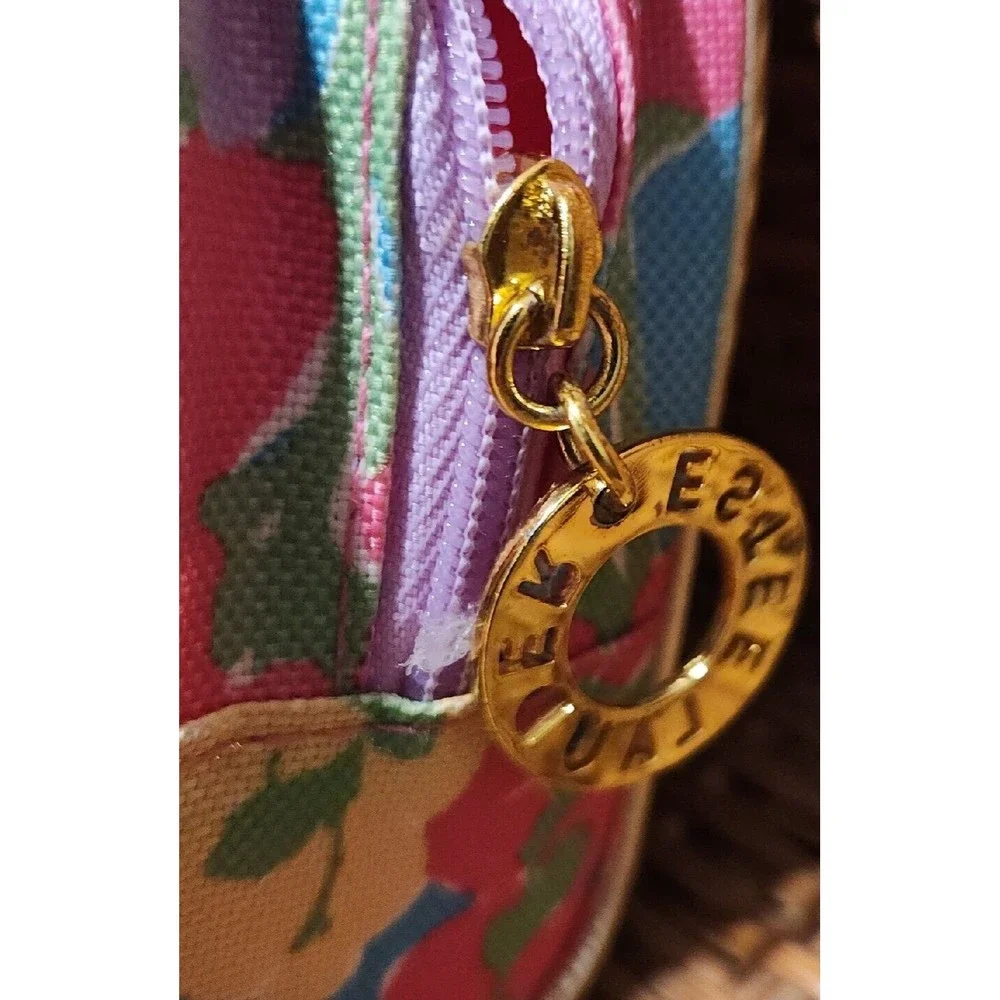 DESIGNER LILLY PULITZER ESTEE LAUDER SMALL COSMETICS BAG ZIPPERED BRIGHT FLORAL‎