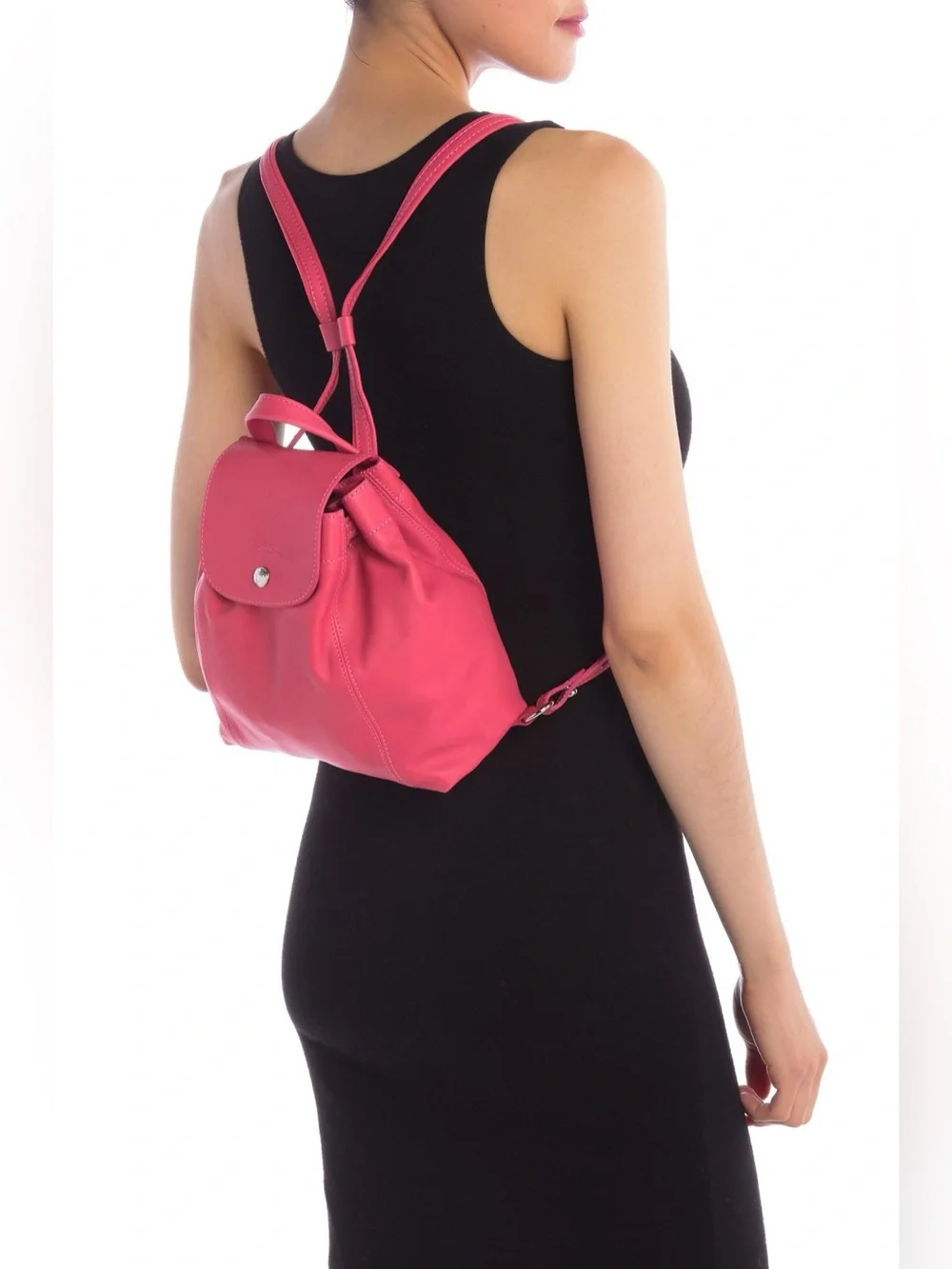🔥cute!!!🔥Longchamp Le Pliage Cuir XS Leather in pink red