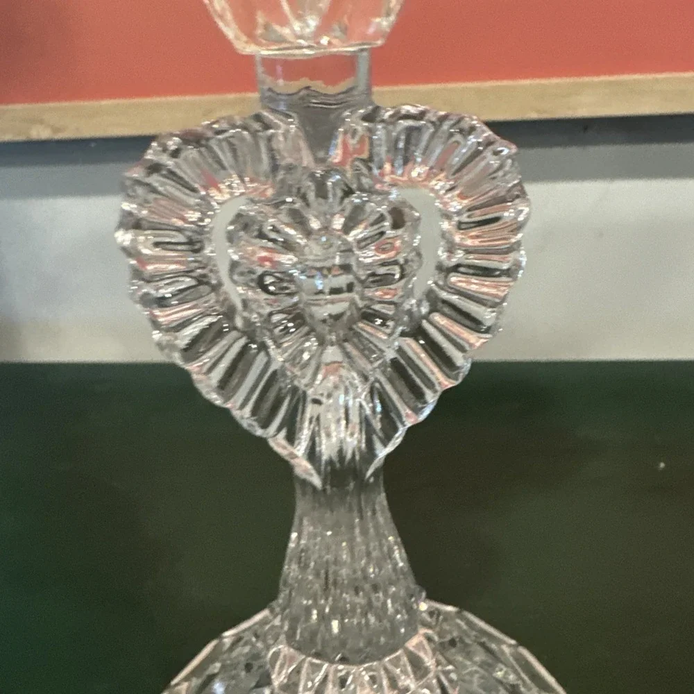 Shannon‎ Crystal Designs Clear Lead Crystal Candlestick With Hearts