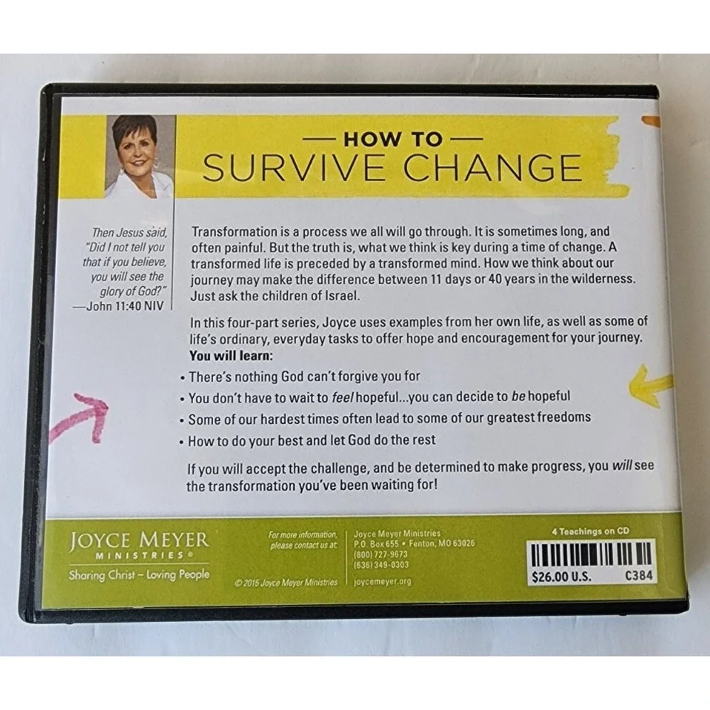 Joyce Meyer How to Survive Change 4 CD set  Christian‎ teaching
