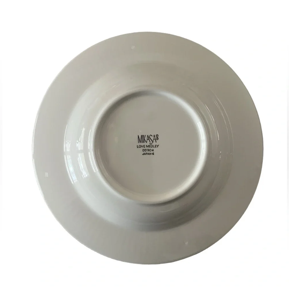 Mikasa Love Medley White Floral Soup/Pasta Bowls (set of 4)
