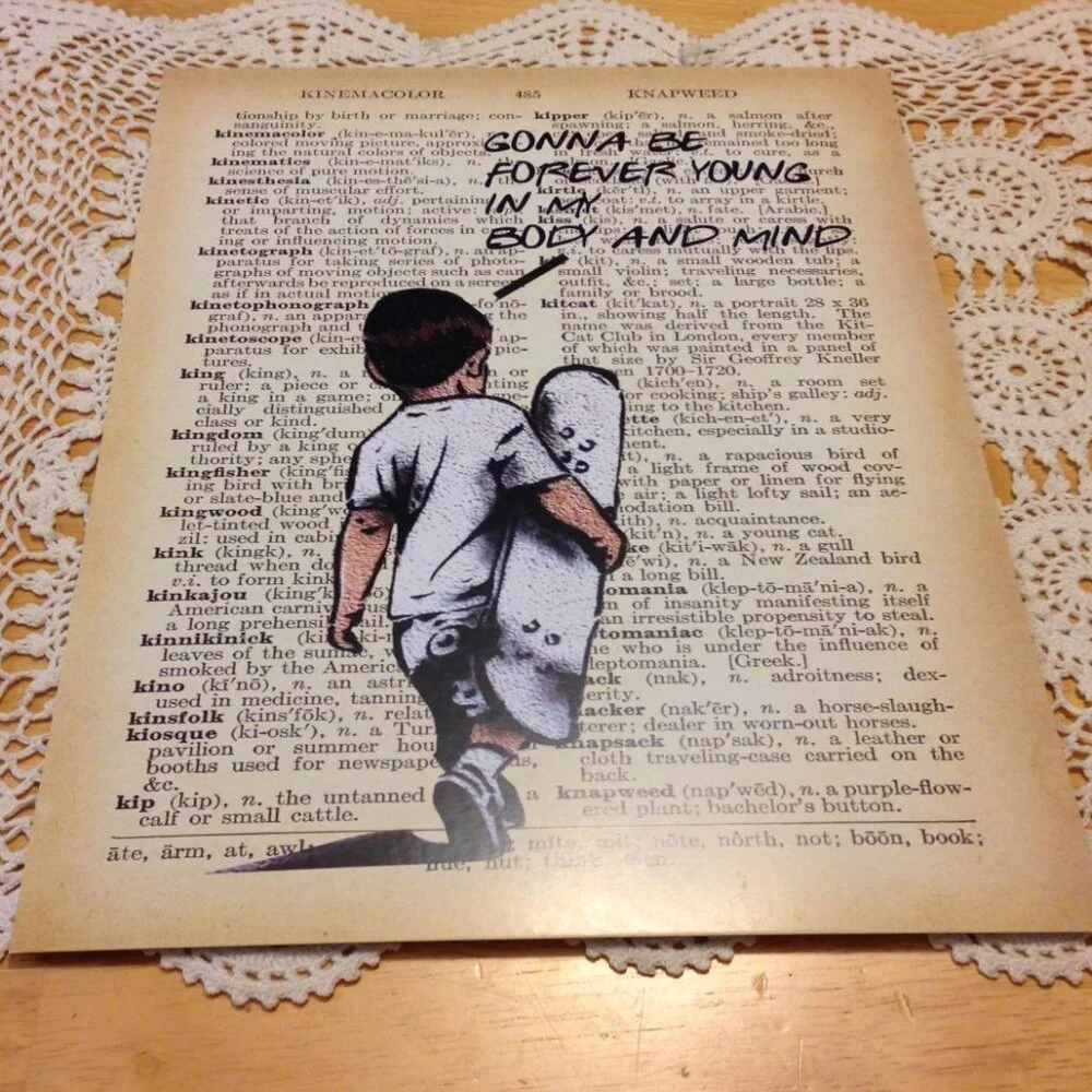 Antiqued paper look, with litho imagery