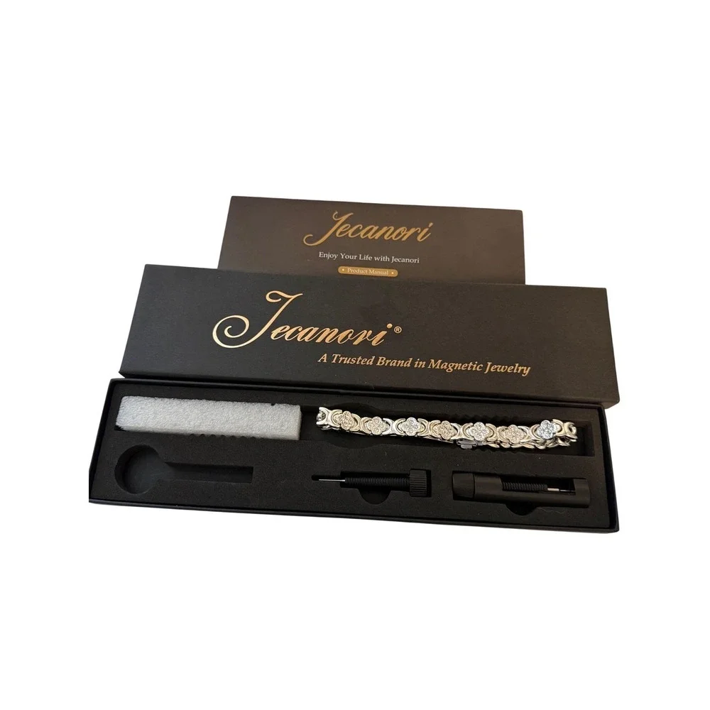Jecanori Mens Magnetic Therapy‎ Bracelet  Titanium Steel Hypoallergenic Durable