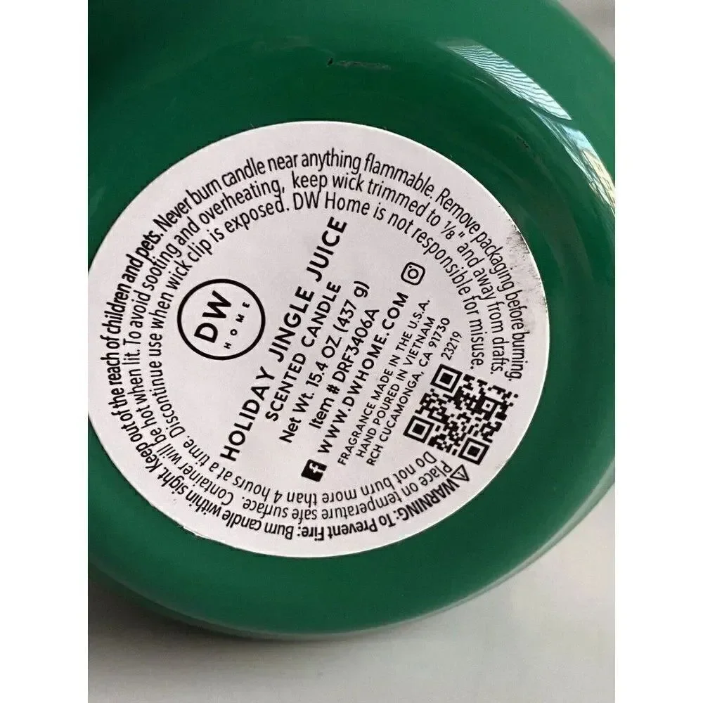 DW Home Holiday Jingle Juice Soda Pop‎ Candle 15.4 Oz Scented Christmas NEW