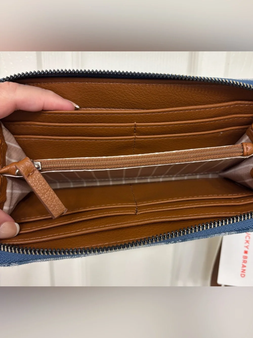 Lucky Brand denim floral wristlet wallet - NWT