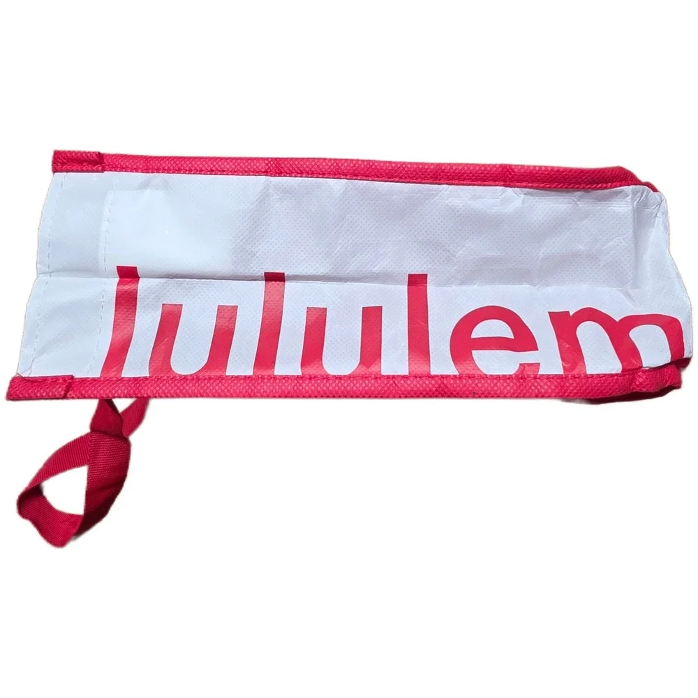 Lululemon Reusable Shopping‎ Tote Bags Set of 4 Red Black Eco Friendly