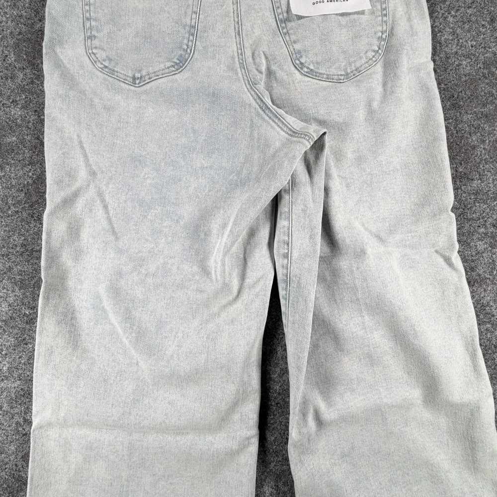 NWT Good‎ American Good Waist Palazzo Crop Jeans Womens 15 Indigo Patch Pockets