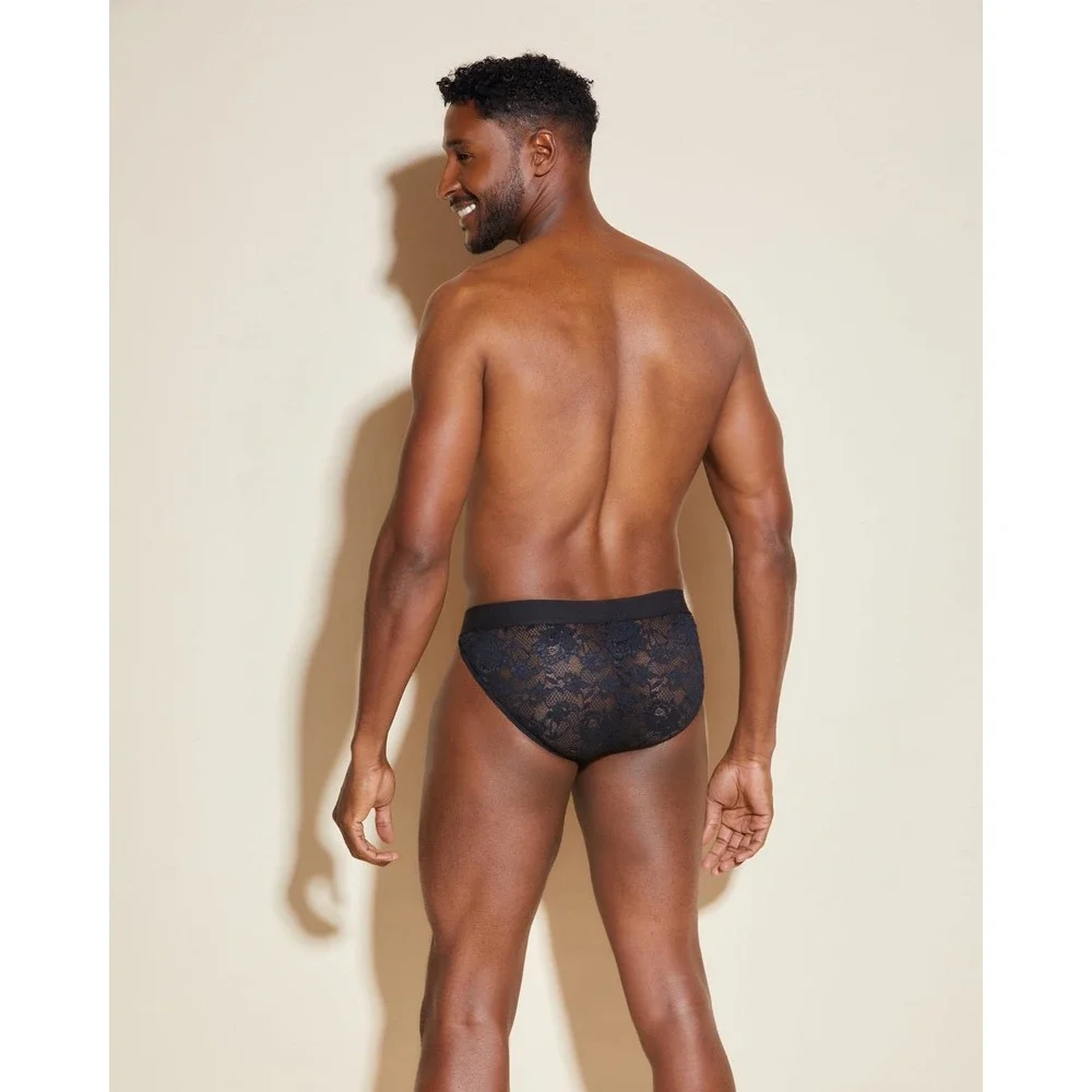 Cosabella Never Say‎ Never Lace Sports Brief Black Men's Size M NWT