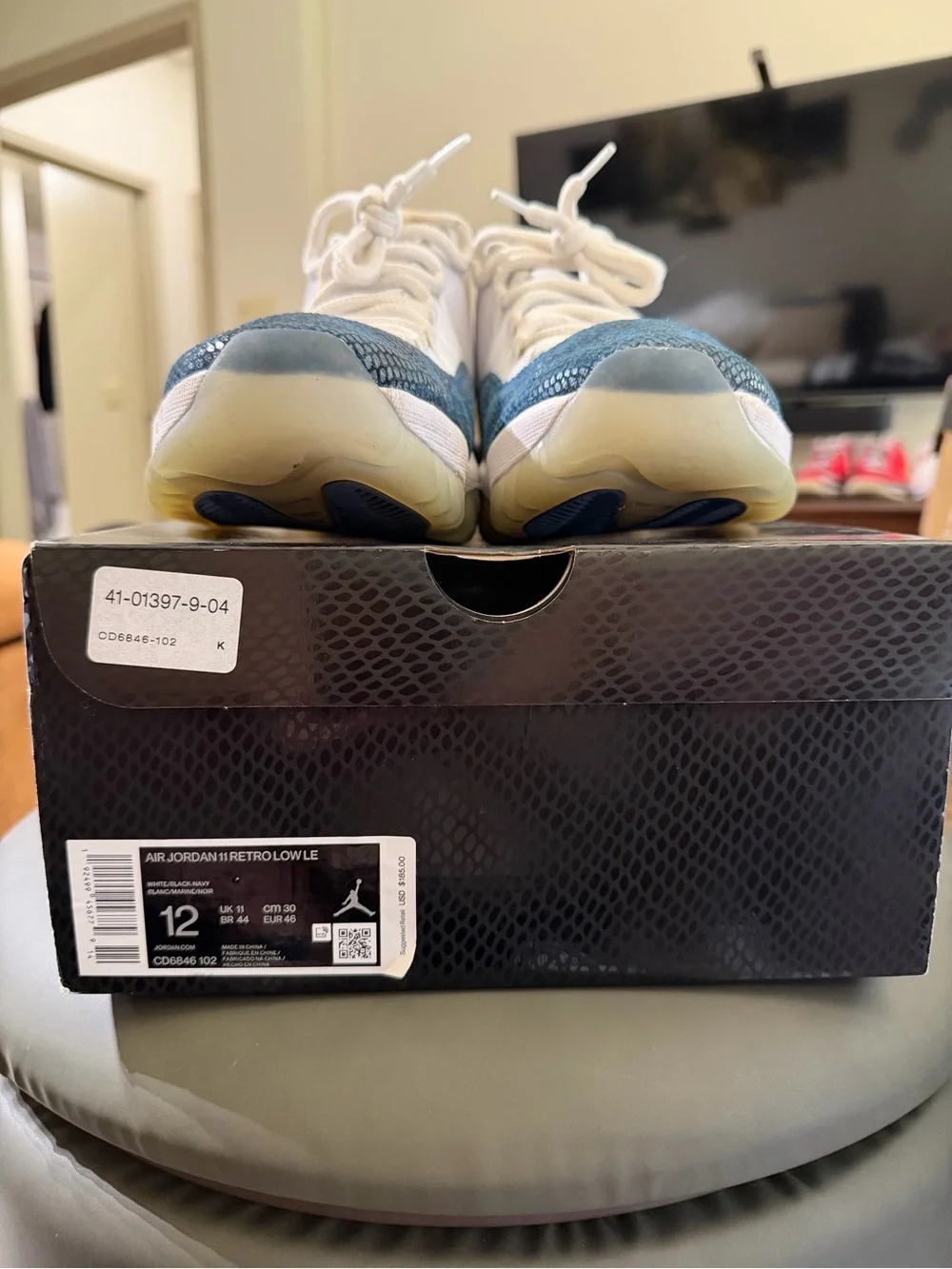 Air Jordan 11 size 12 (Low Navy Snakeskin 2019) CD6846-102