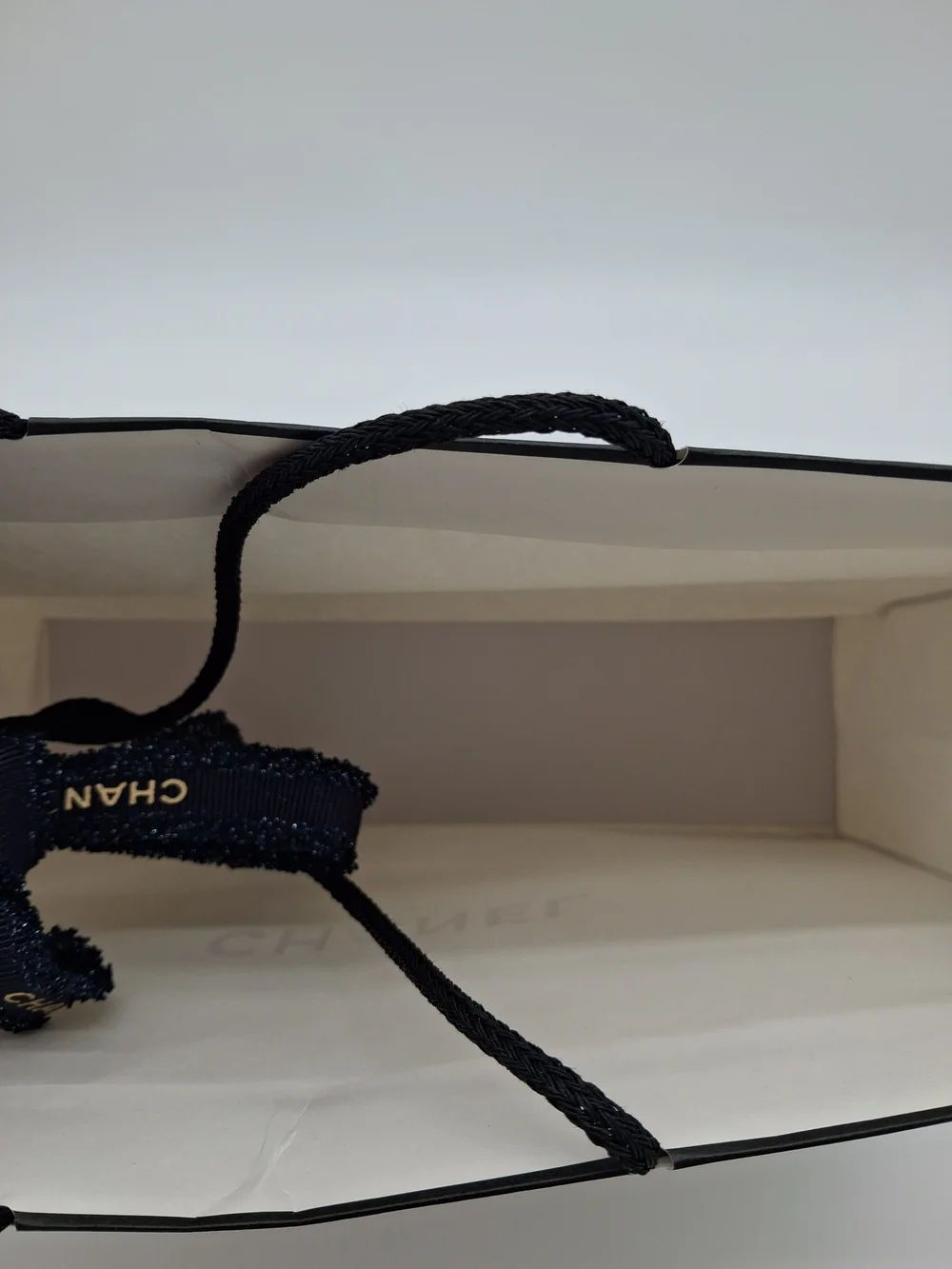 CHANEL gusseted braided black