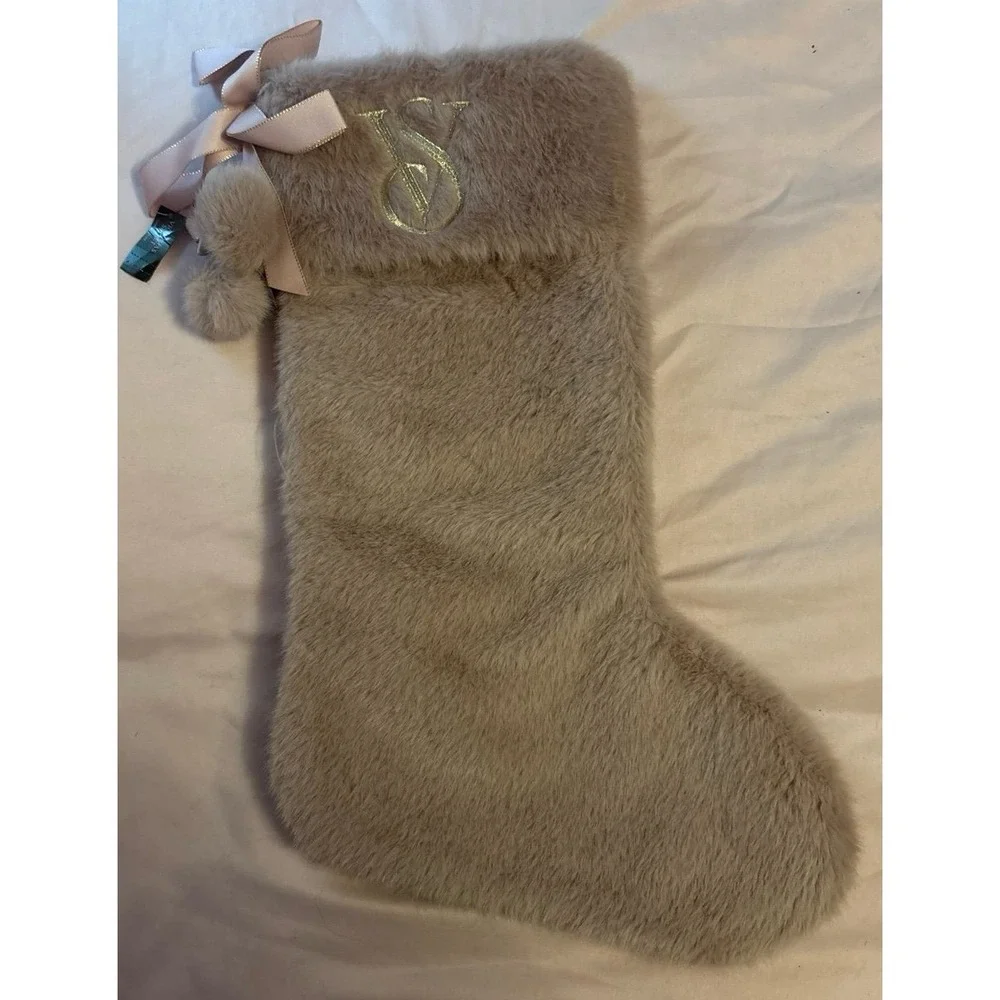 NEW Victoria's Secret Holiday 2024 Blush‎ Pink Faux Fur Stocking
