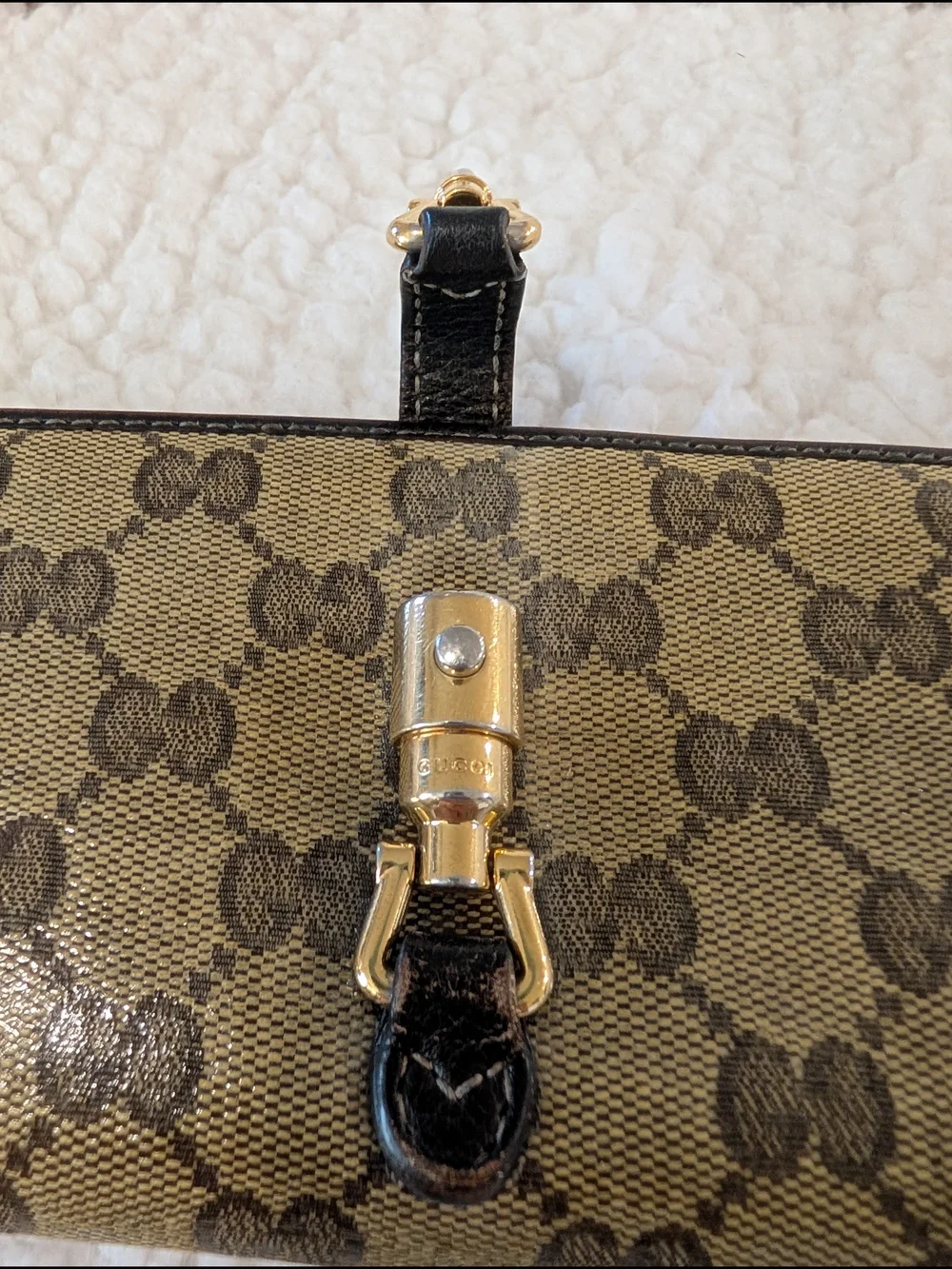 Gucci Brown GG Canvas Continental Wallet with Horsebit Detail