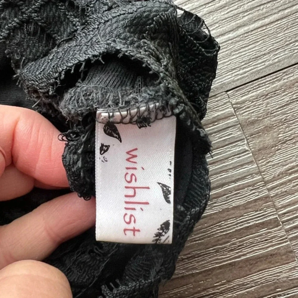 Wishlist Black Lace Women’s Padded‎ Elastic Bralette Cami Top size S