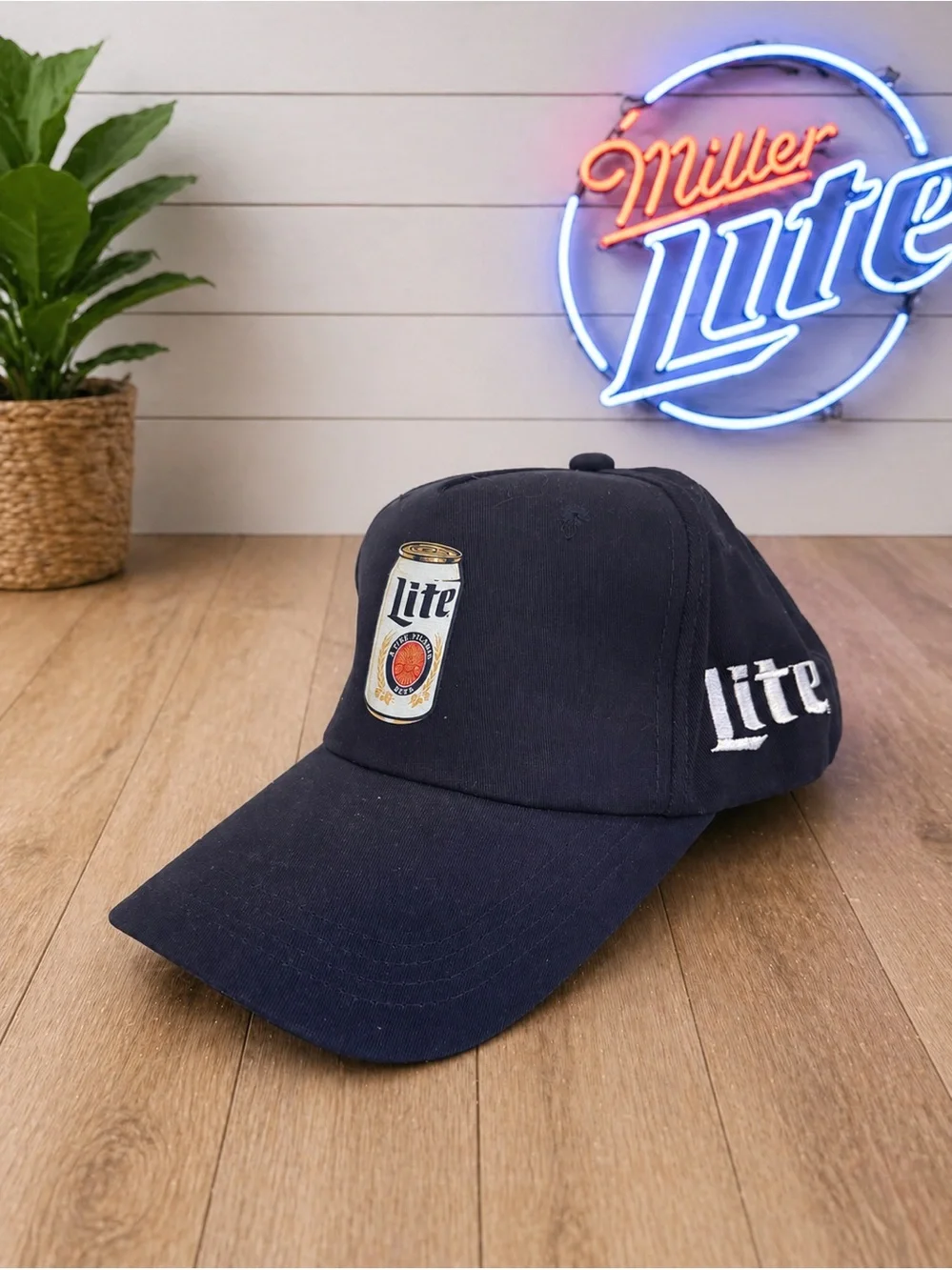 🍺💙 Miller Lite Navy Blue Hat w/ Beer Can Logo | Adjustable Strapback Cap | NWOT