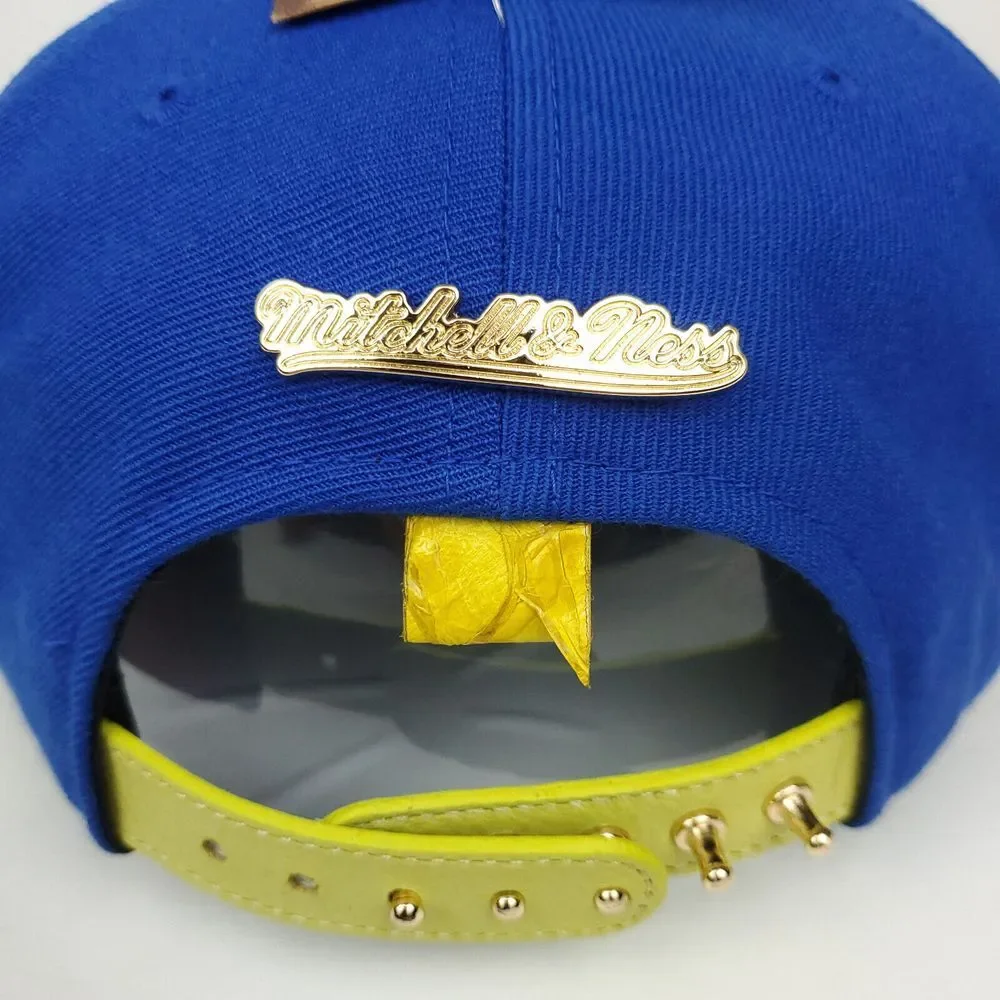 Golden State Warriors Mitchell & Ness‎ NBA Strapback Hat Cap Carp Fish Skin NWT