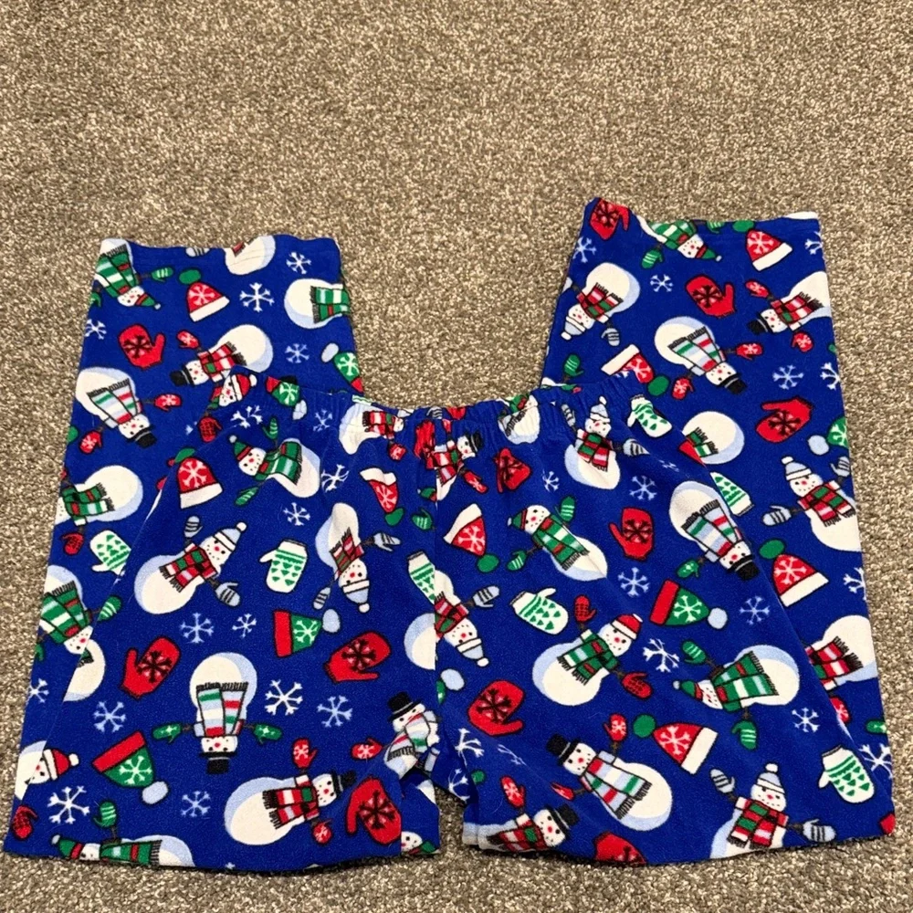 The Children's Place Festive Blue Snowman Pajama Bottoms