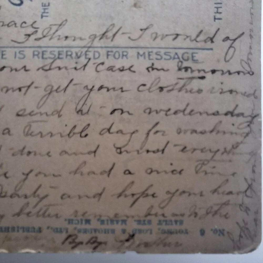 St Marys Catholic School Soo Mich Vintage Postcard than handwriting send