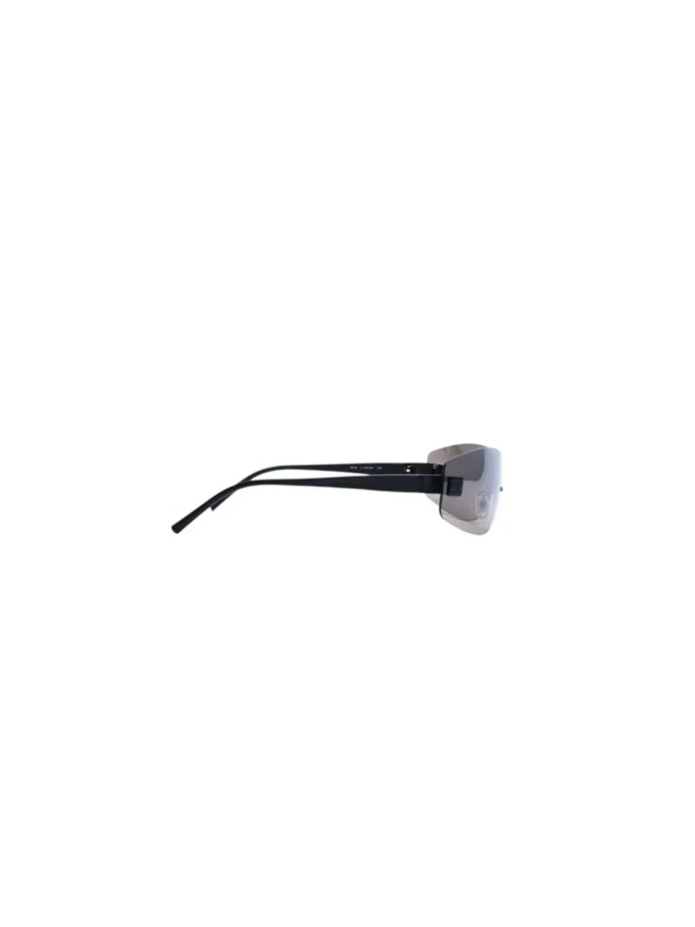 Chanel Rimless Shield Sunglasses Eyewear 120 CC Logo Black Brown
