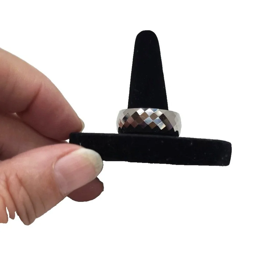 Silver Tungsten Band Multi‎ Faceted Domed Edges Ring Wedding Band Jewelery 9mm