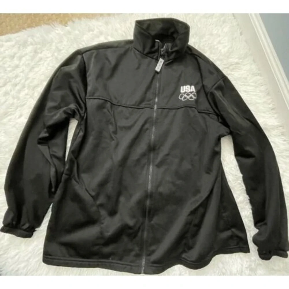 Mens‎ USA Olympic Black Zip Up Jacket Size XL
