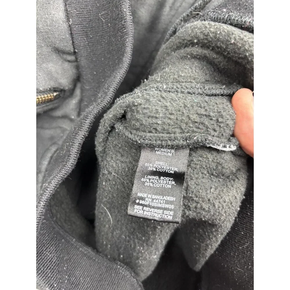 Sims Snowboarding Jacket Womens Medium Black Hooded‎ Fleece Zip Pockets