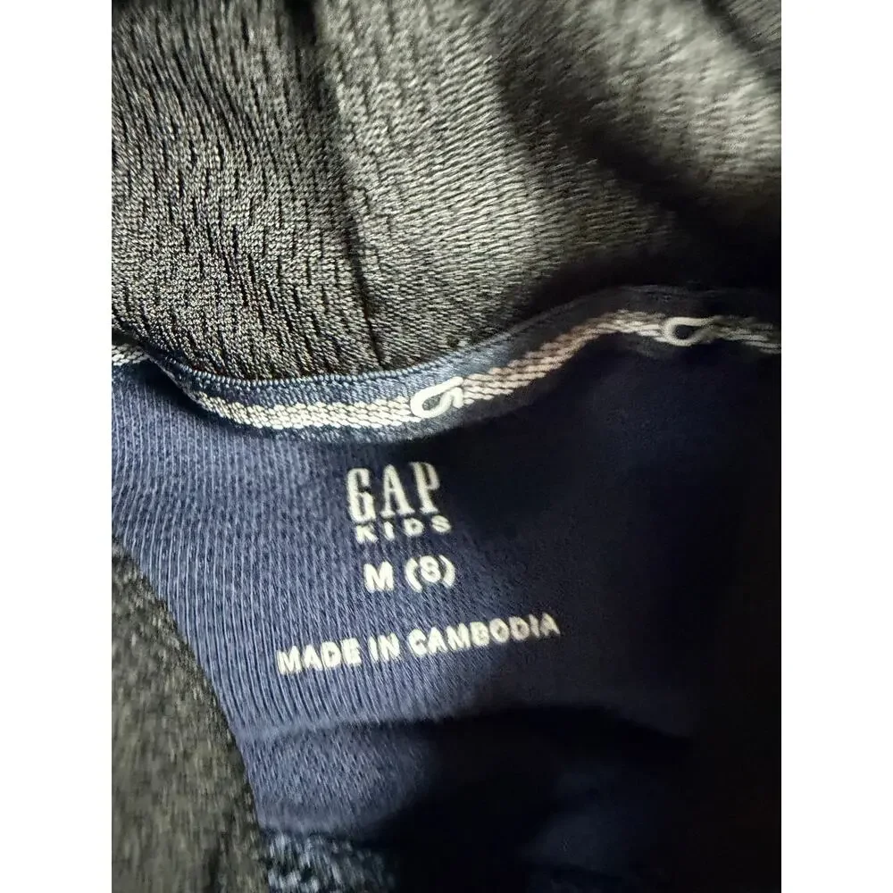 Gap Kids Colorblock Pullover Hoodie Blue Black Performance Size 8-9 year