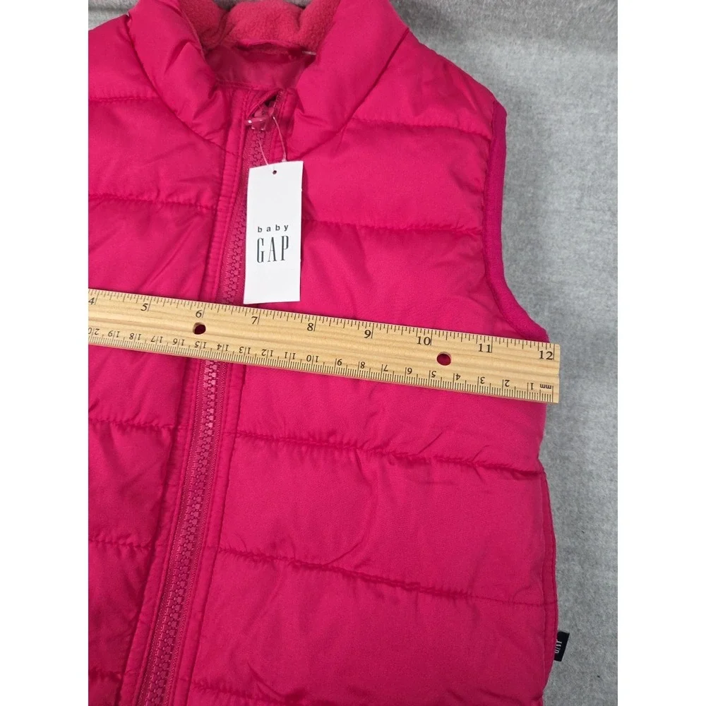 GAP Baby Girls 18-24 Mos Puffer‎ Vest Cold Control Hot Pink Full Zip Warm NEW