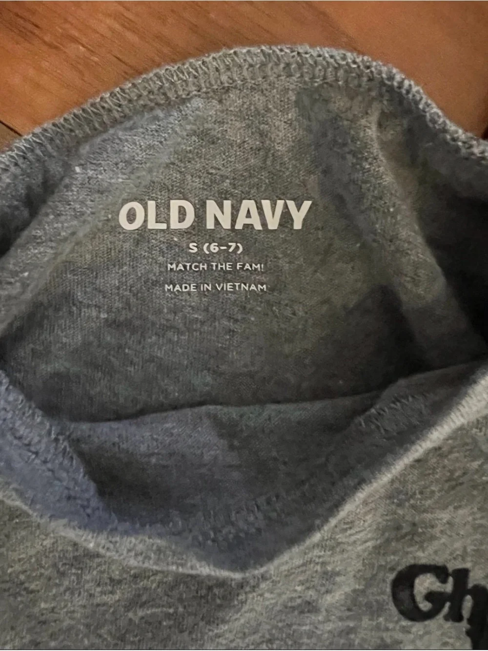 Old Navy Gray 'Ghost Vibes' Graphic Tee with Orange Accent