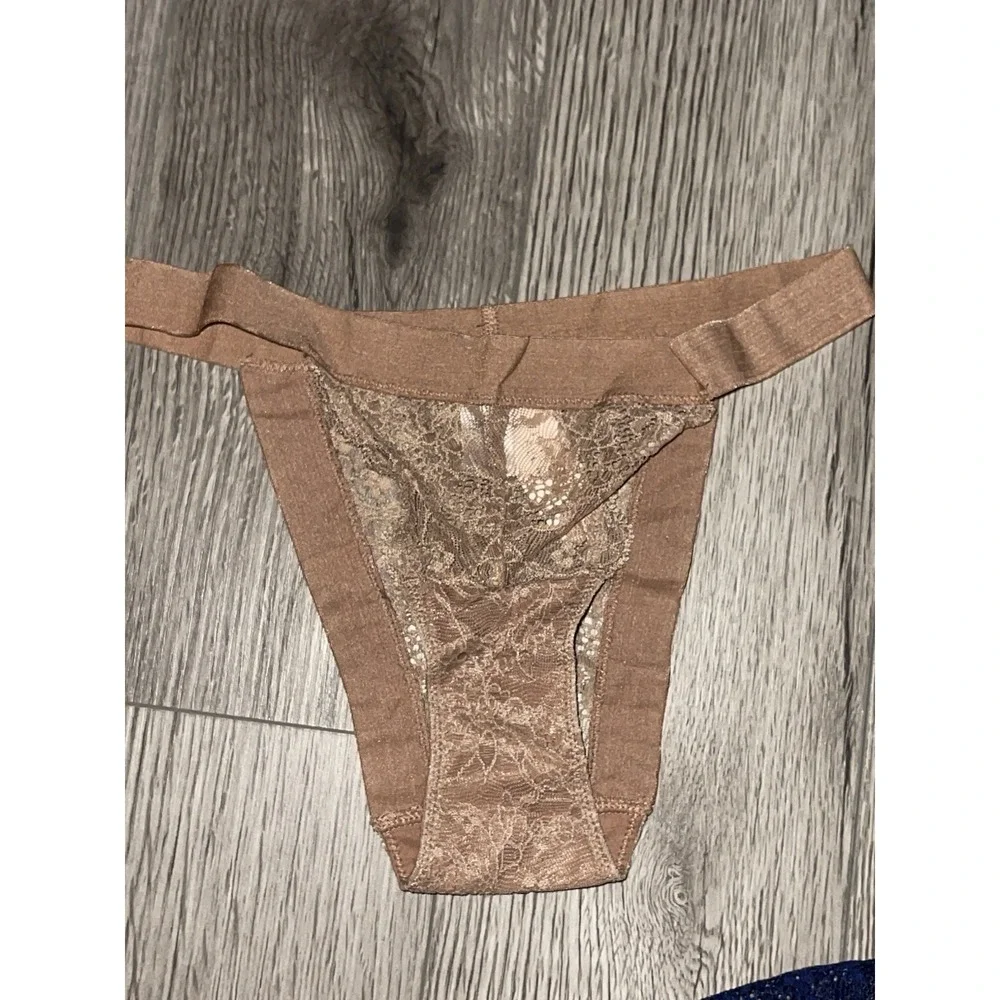 2008 Victoria's Secret Brown High Cut Brazilian Cheeky Lace Panty Rare NWT Small