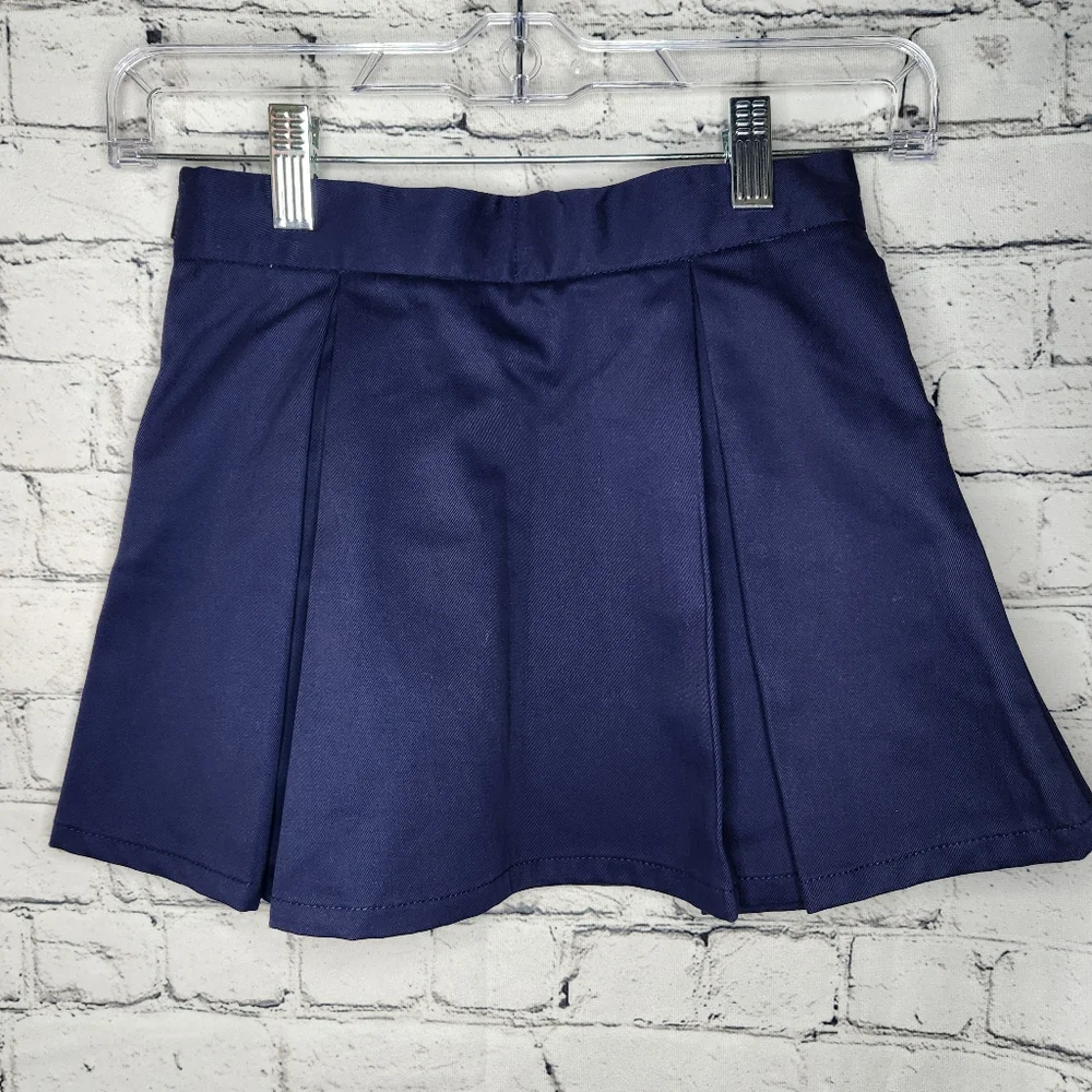 Gymboree Girls Navy Blue Play Proof‎ Twill School Uniform Skirt Size 7