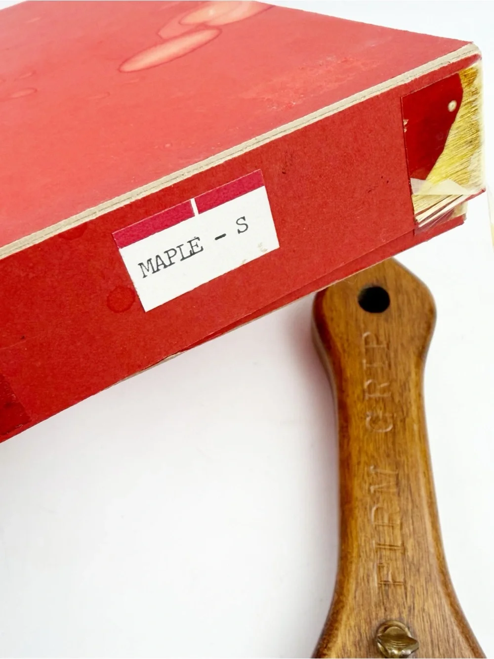 Vtg Firm Grip Jar Opener Maple Wood Kitchen Tool Box Rustic Farmhouse Wall 8.5”