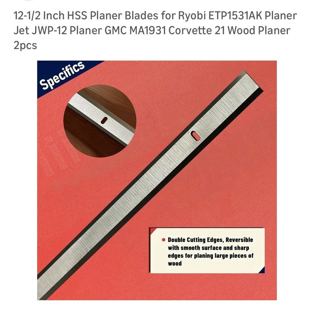 12 1/Inch Planer Blades for‎ Vevor 13