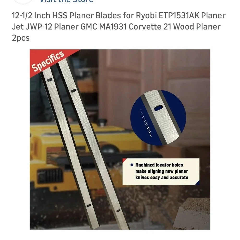 12 1/Inch Planer Blades for‎ Vevor 13