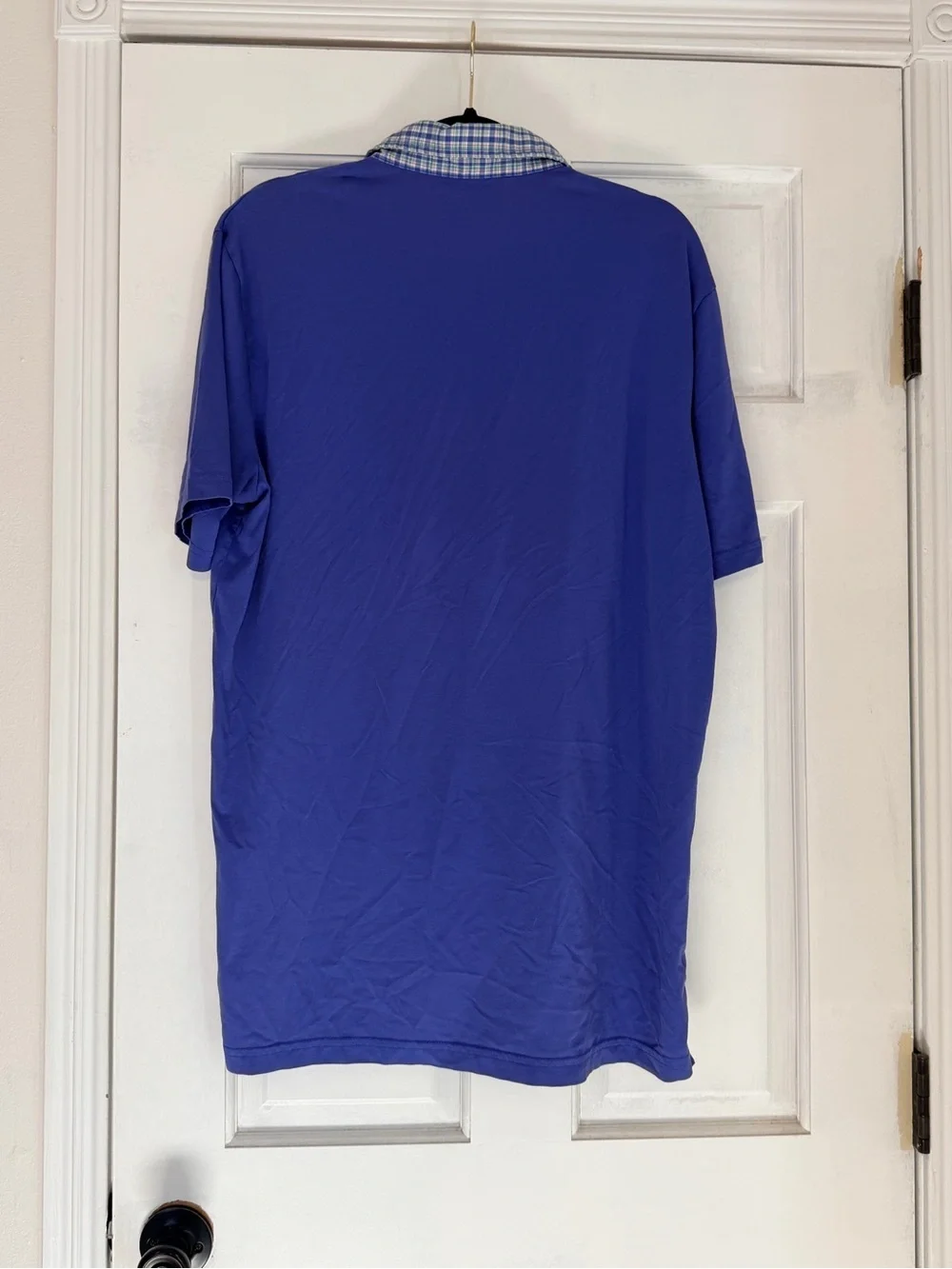 Ralph Lauren Polo Golf Men’s Short-Sleeve Polo in Blue with Plaid Collar