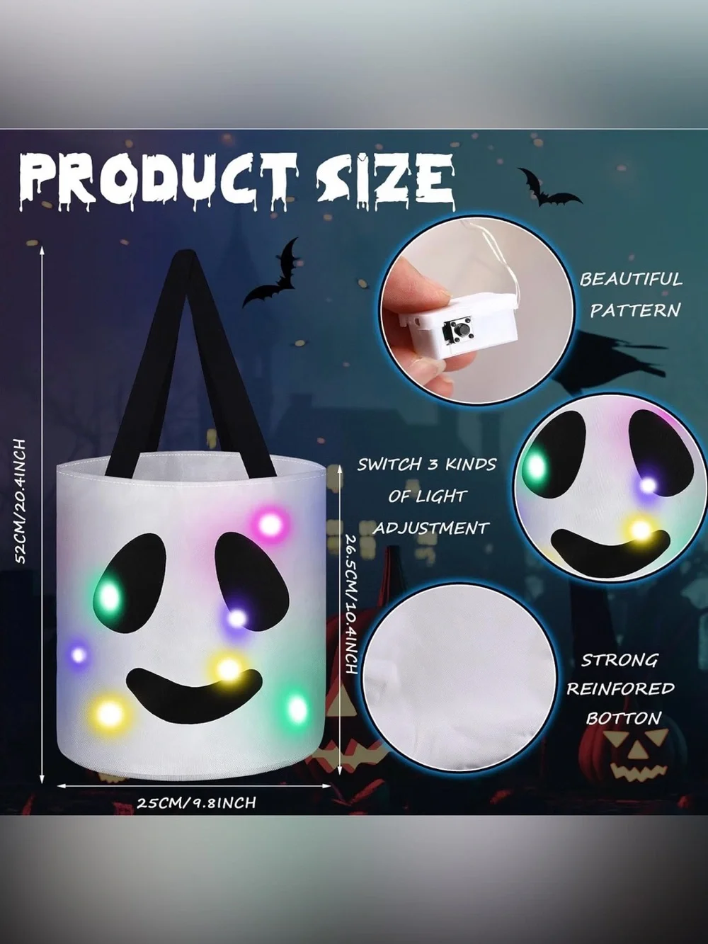 LIGHT-UP GHOST TRICK-OR-TREAT BAG