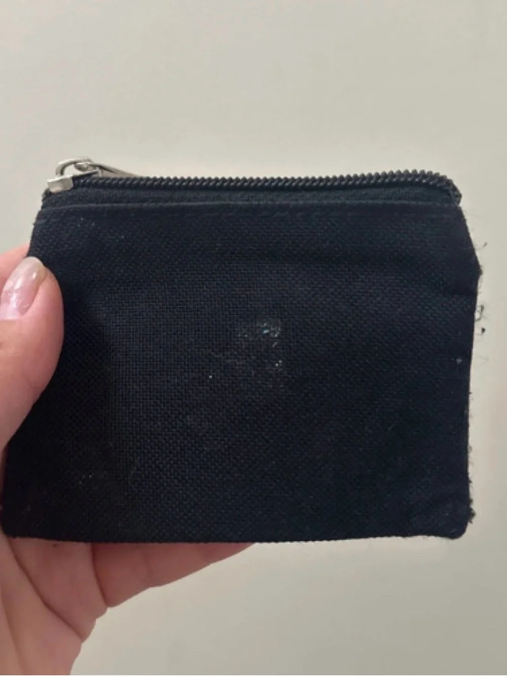 Hello Kitty Black Canvas Coin Pouch with Pink Bow