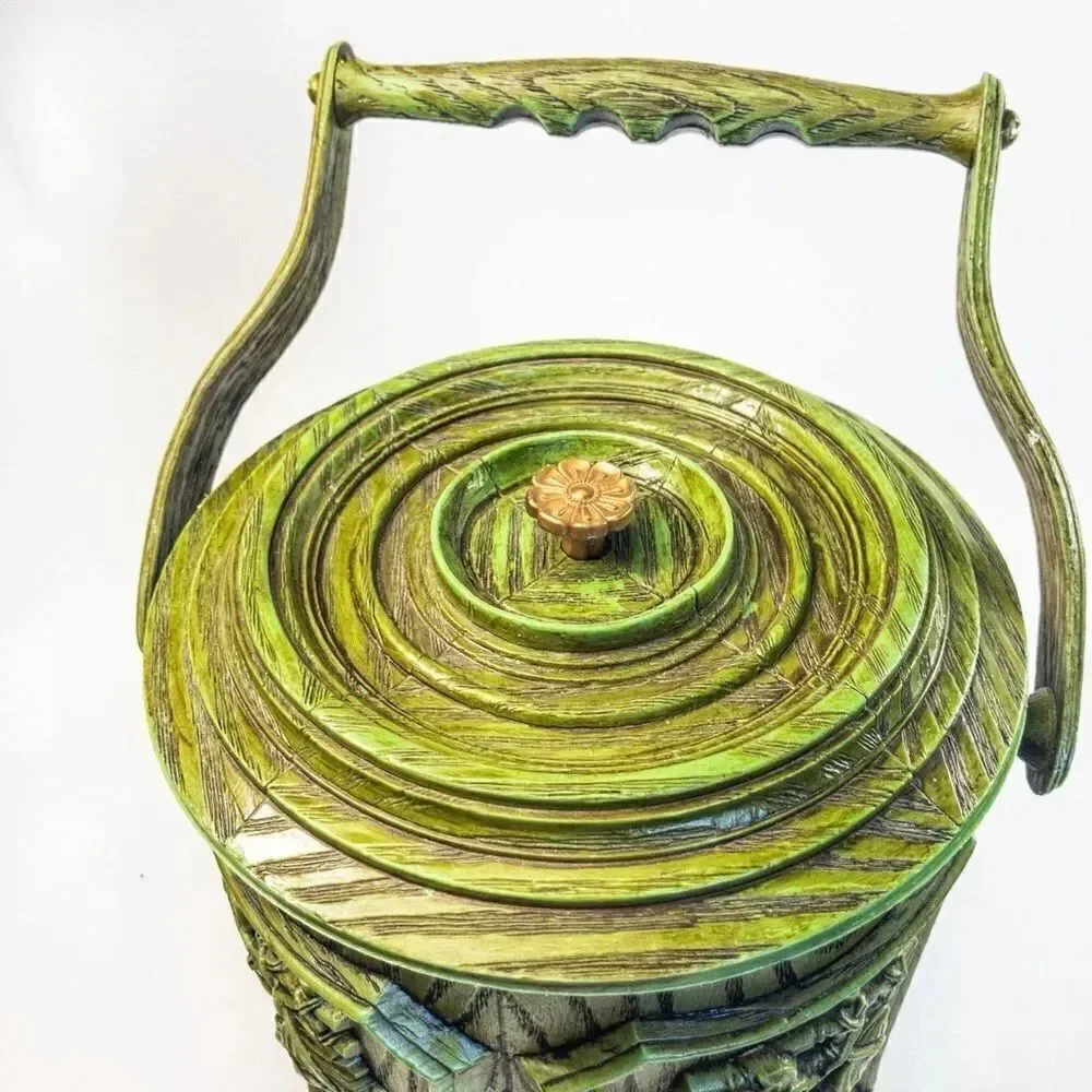 Vintage Chinoiserie Plastic Ice Bucket