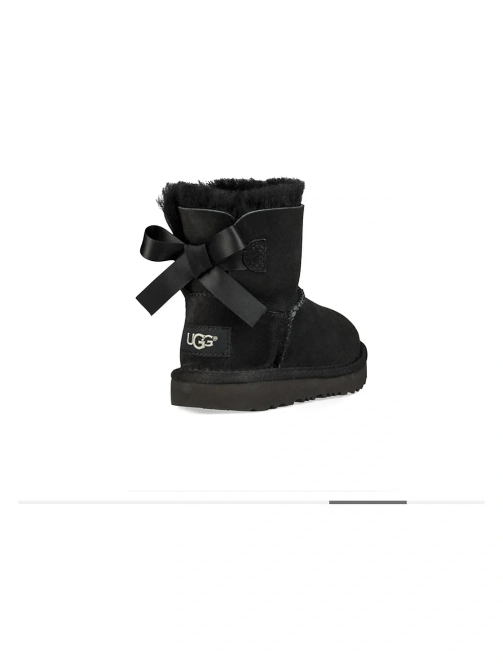 UGG Kids Mini Bow Back Boots in Black Size 12 (only worn twice)