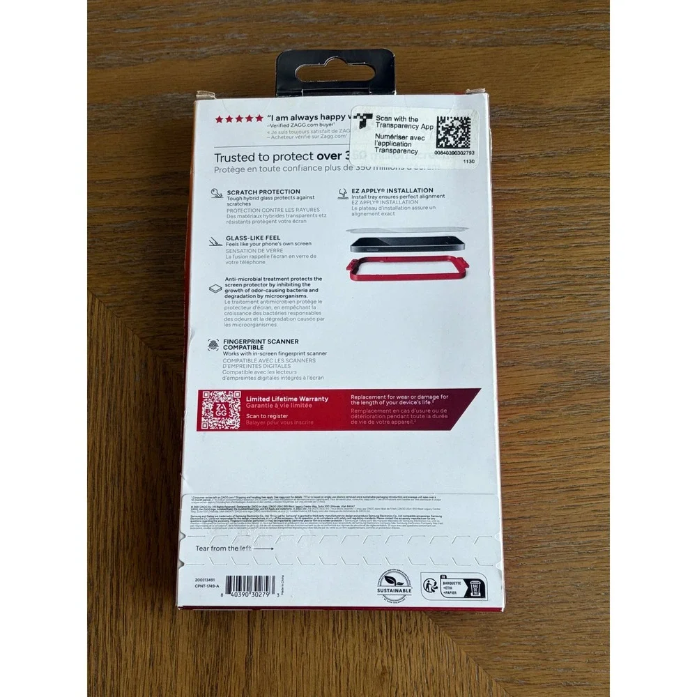 ZAGG InvisibleShield Fusion Protect Samsung Galaxy S24 Ultra Screen Protector