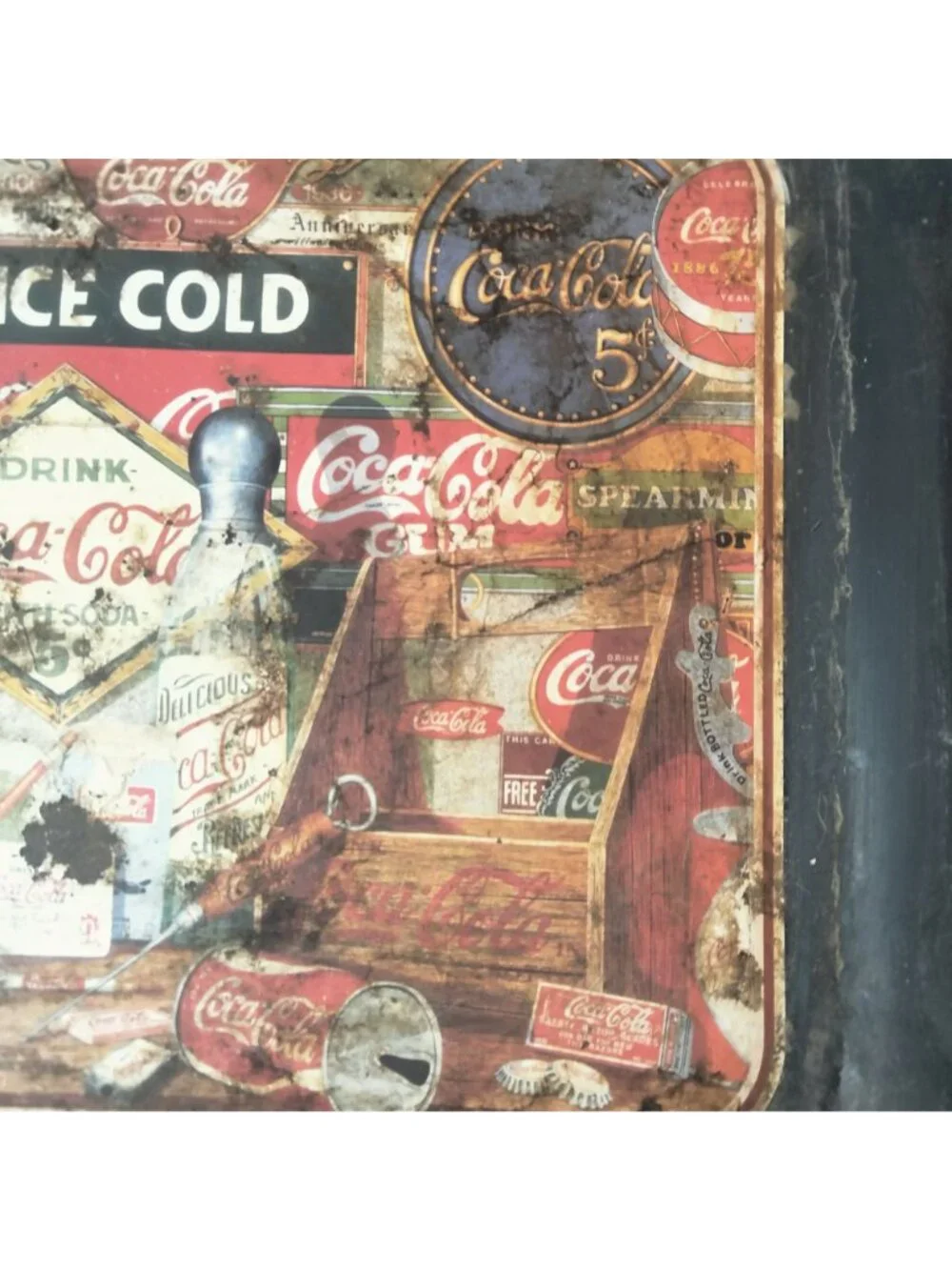 Coca Cola Tray Through The Years Limited Edition 1990 Sandra Porter Shabby Rusty